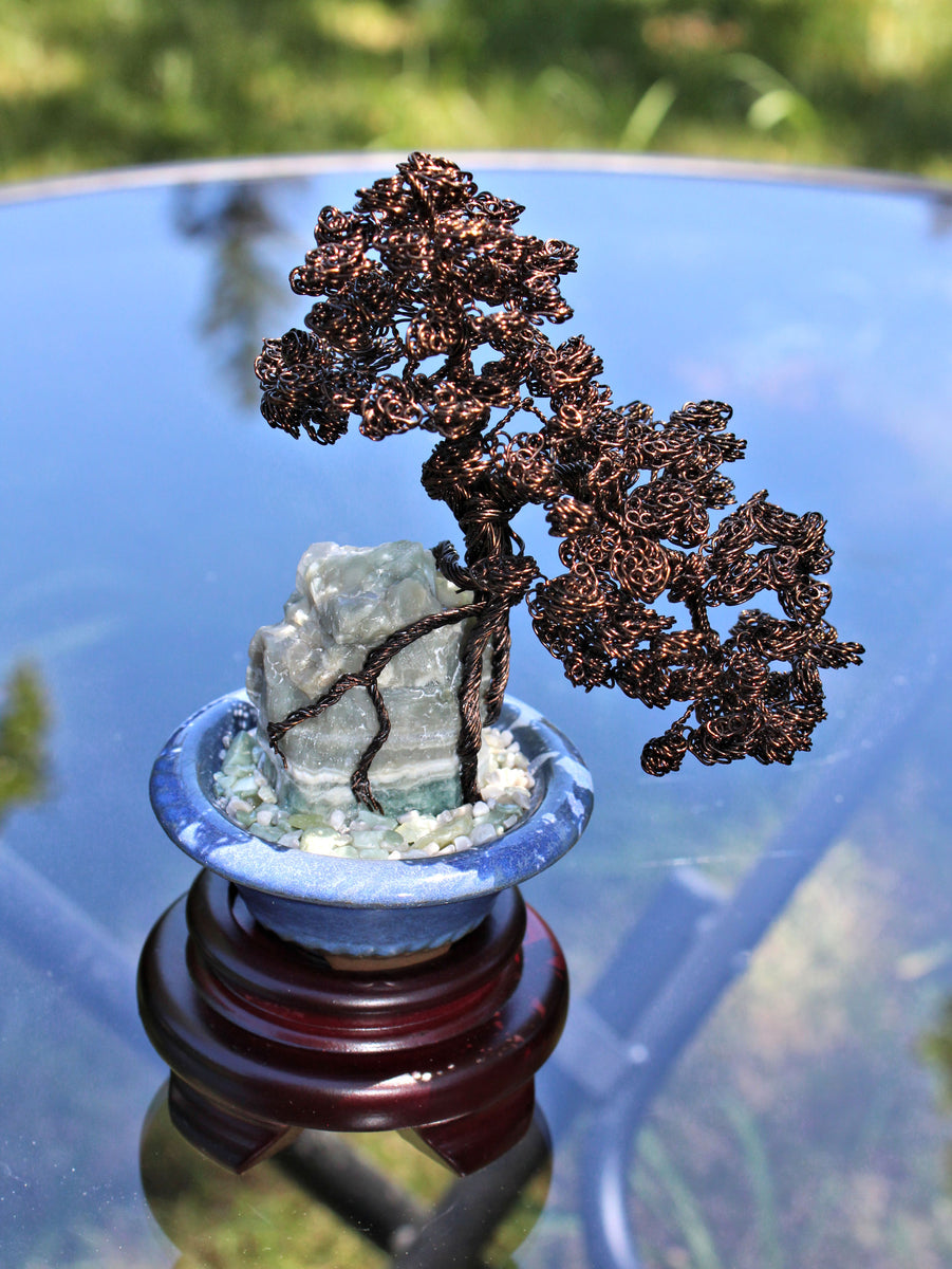 Semi-cascade Bonsai over Ocean Jasper and Jade - SOLD – Forests