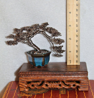 Arched Semi-Cascade Bonsai in Hexagonal Pot - SOLD