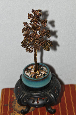 quilled bonsai tree Tall Chokkan Antique Copper Pine Tree Bonsai