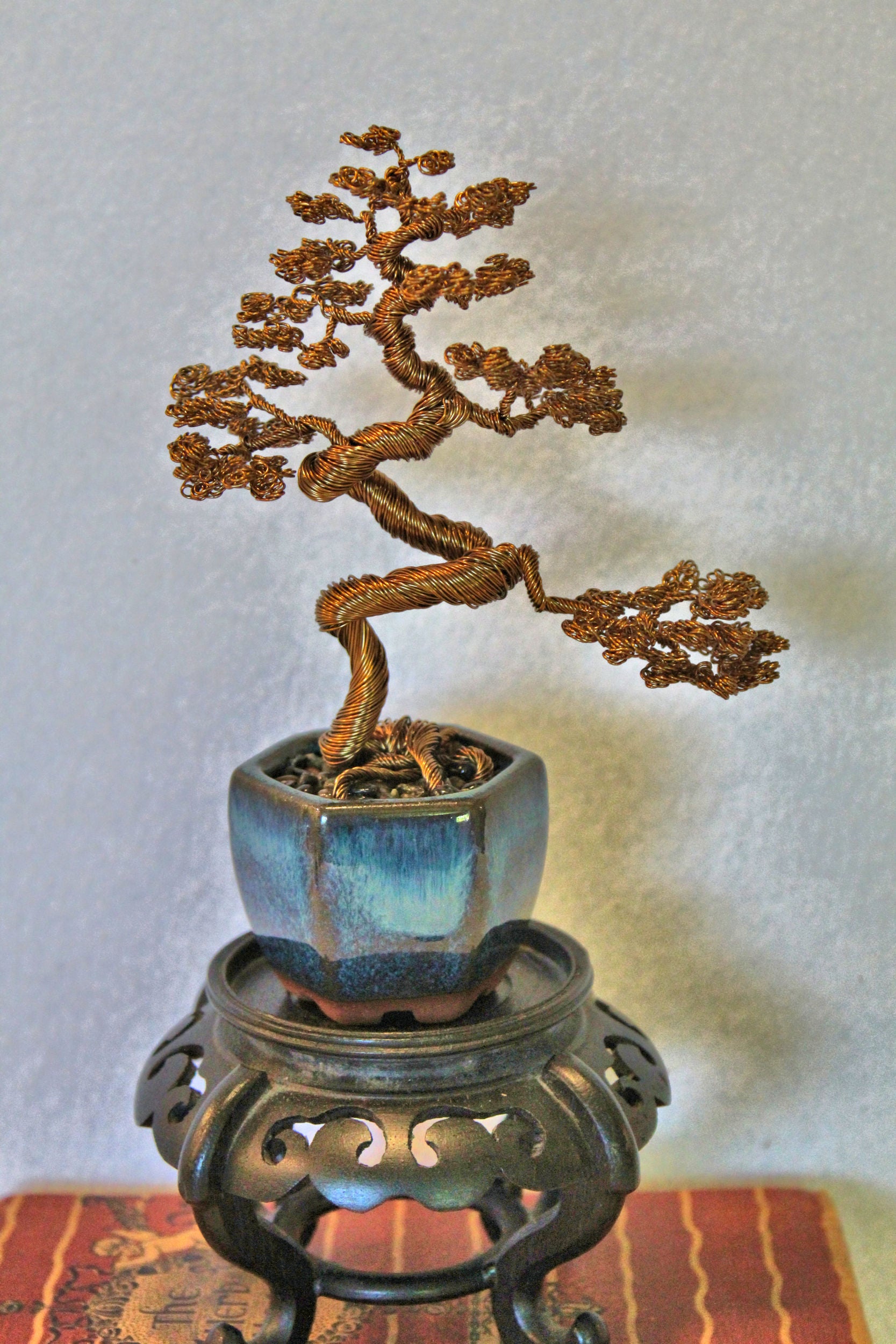 metal bonsai tree for sale Tall Antique Copper Moyogi Bonsai Tree