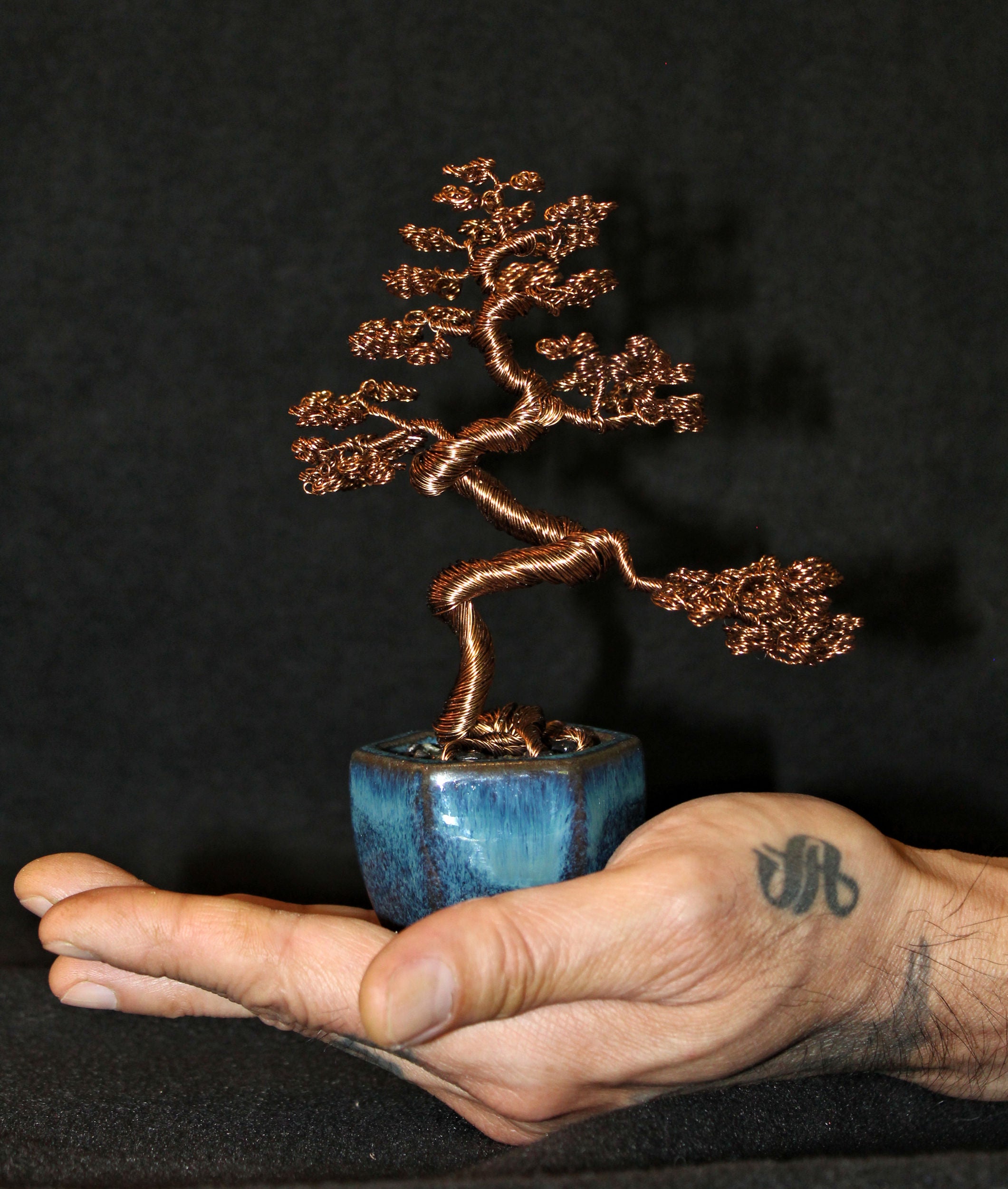 Tall Antique Copper Moyogi Bonsai Tree - SOLD