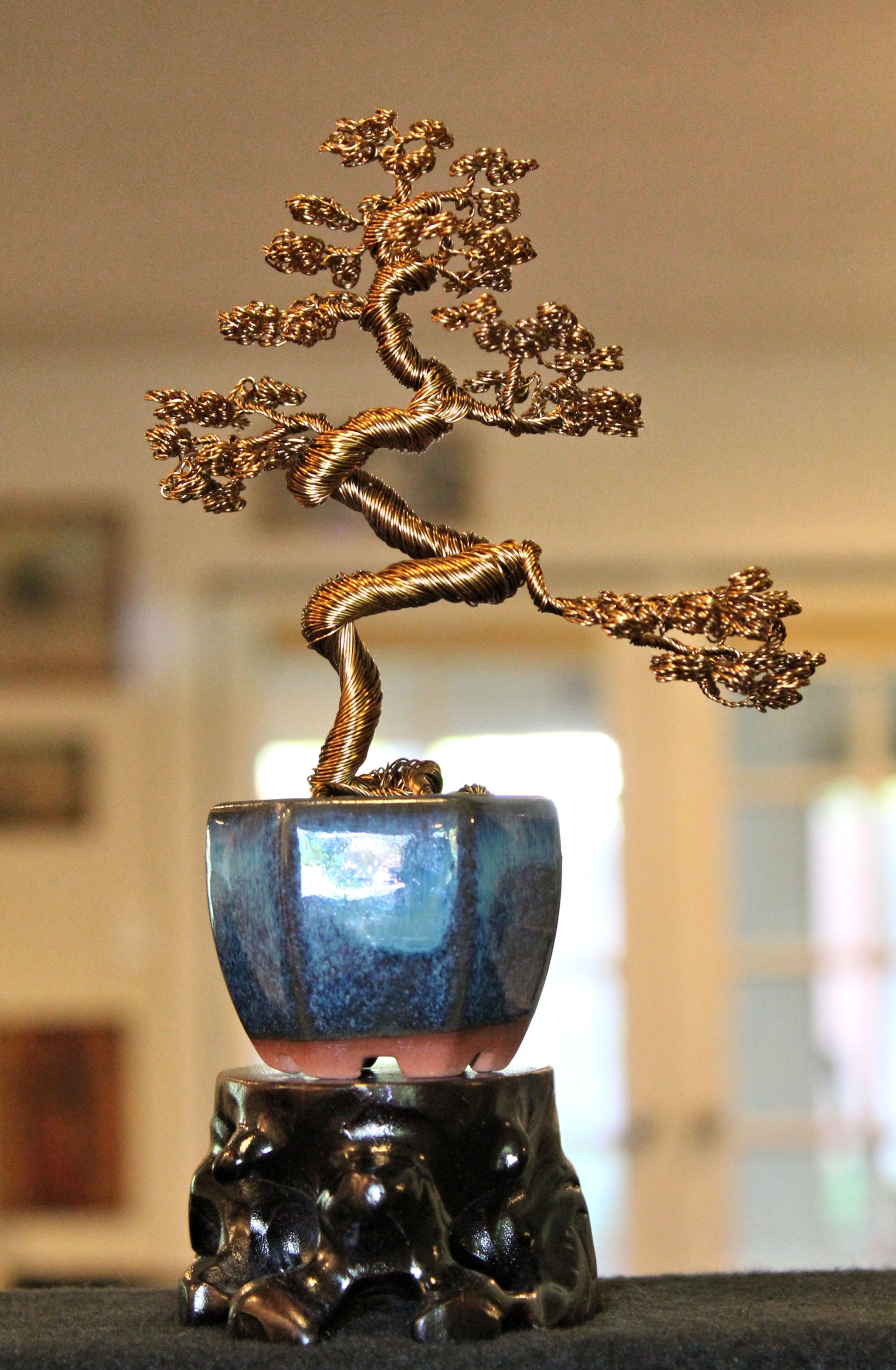 Tall Antique Copper Moyogi Bonsai Tree - SOLD