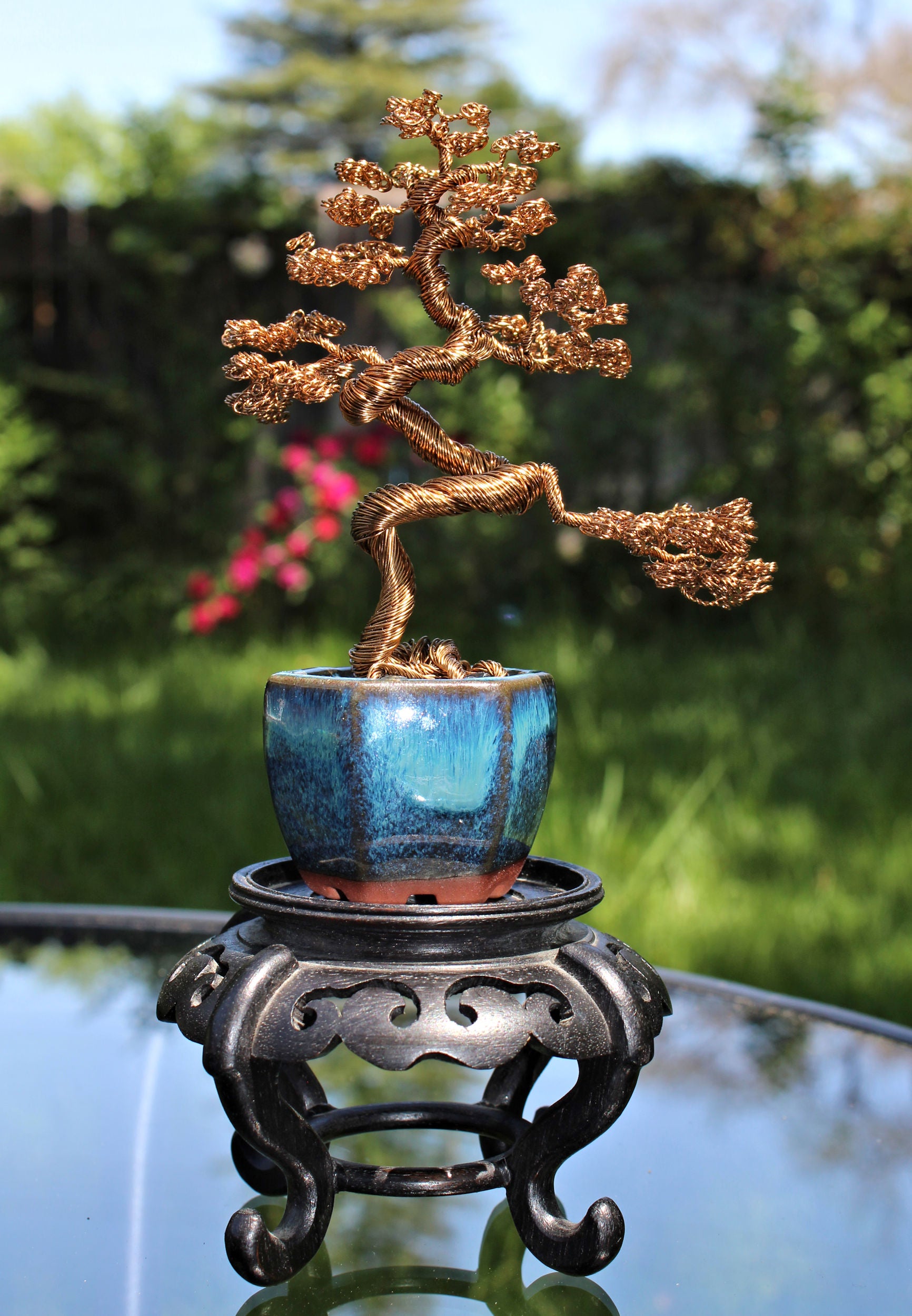 bronze bonsai tree Tall Antique Copper Moyogi Bonsai Tree