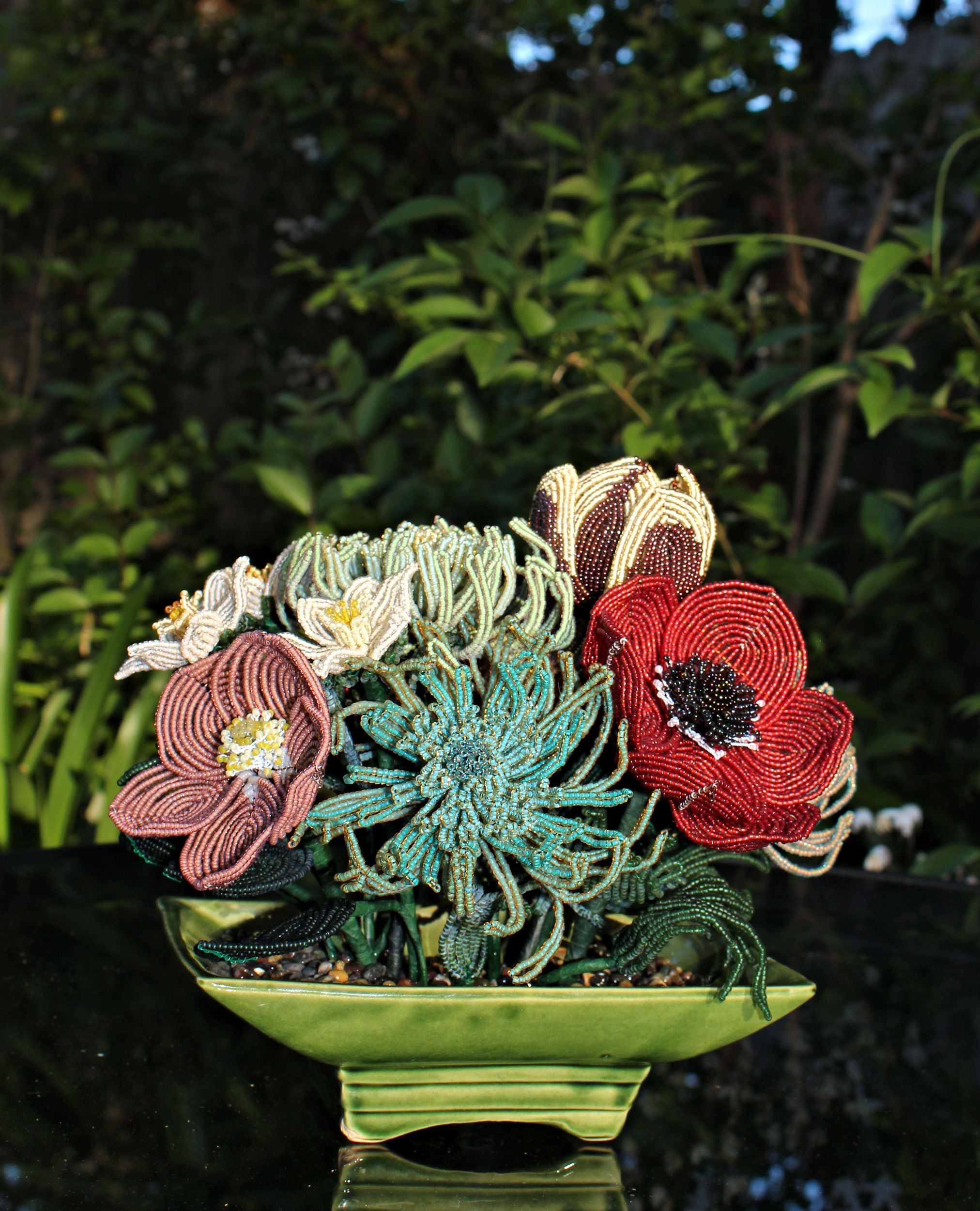 Greer Garson (Spider Mums, Tulip, Poppies, Paperwhites, and Beach Rose) - SOLD