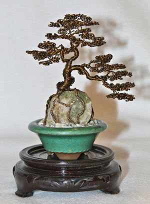 bonsai tree glued rocks Root-over-Rock Seki-joju Bonsai on Agate and Jade