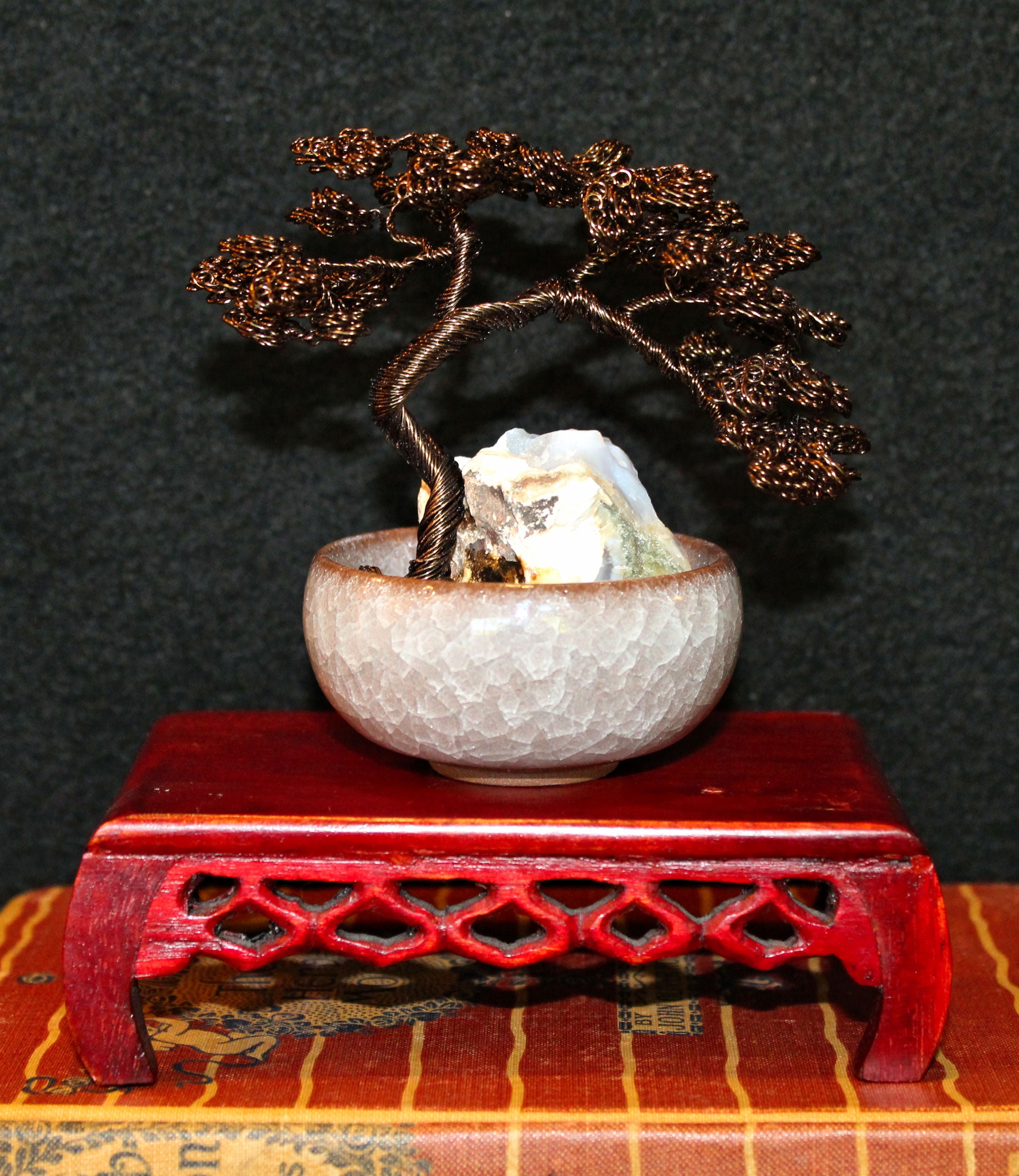 Arched Bonsai Tree over Opalized Wood - SOLD