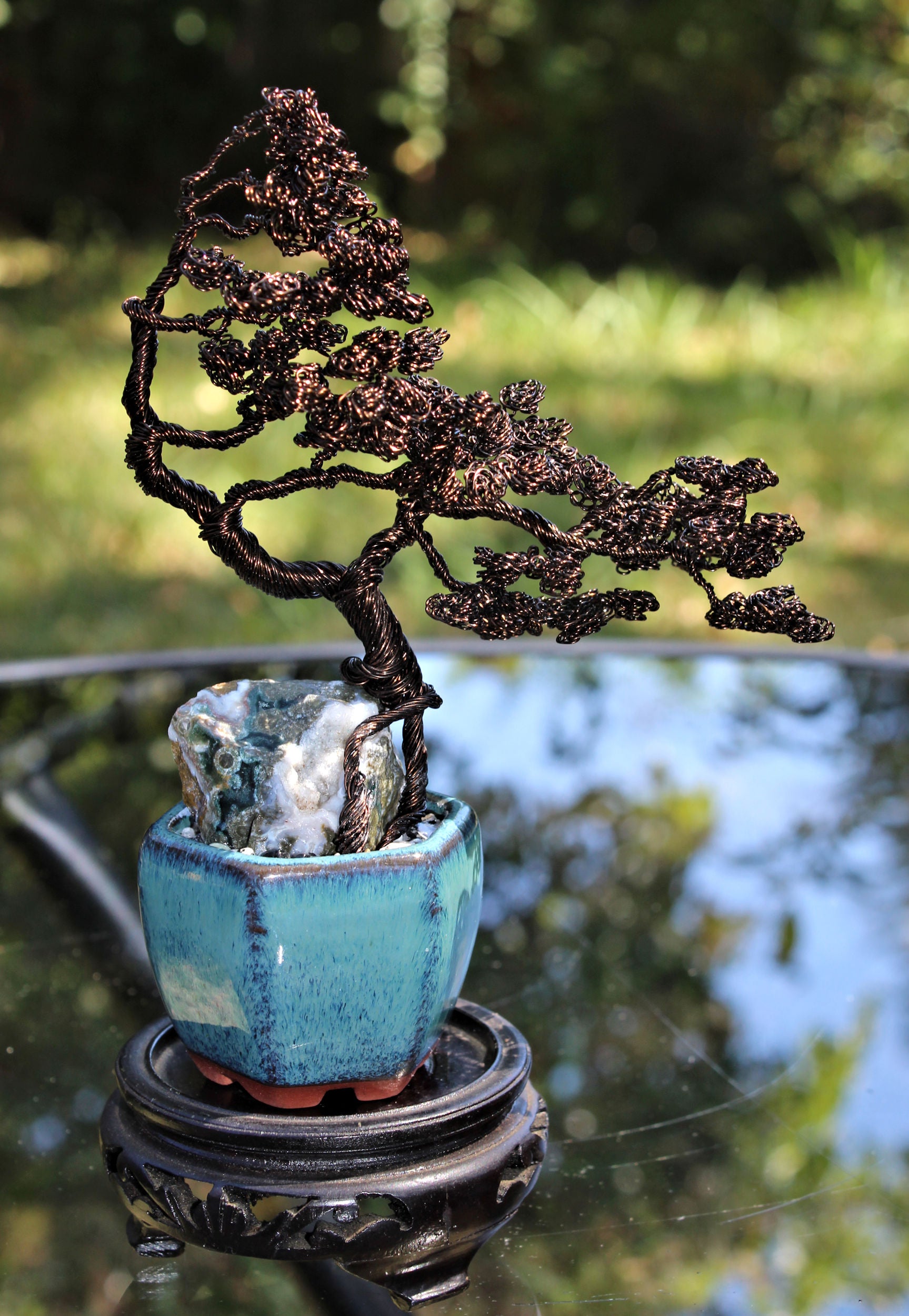large wire bonsai tree Large Windswept Bonsai over Ocean Jasper